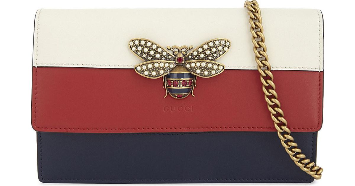 Gucci Bee Emblem Clutch in Red Lyst